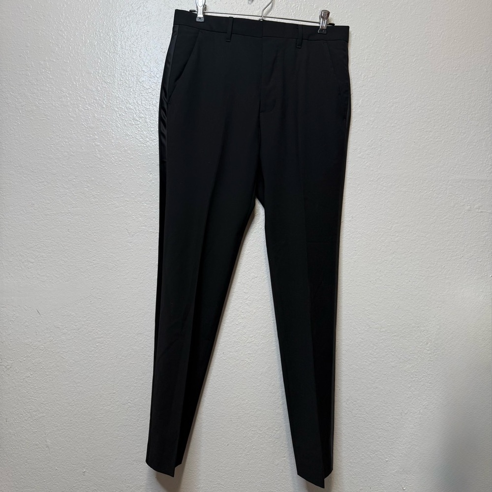 All Saints Men’s Klint Tapered Leg Button Fly Black Trousers Size 28